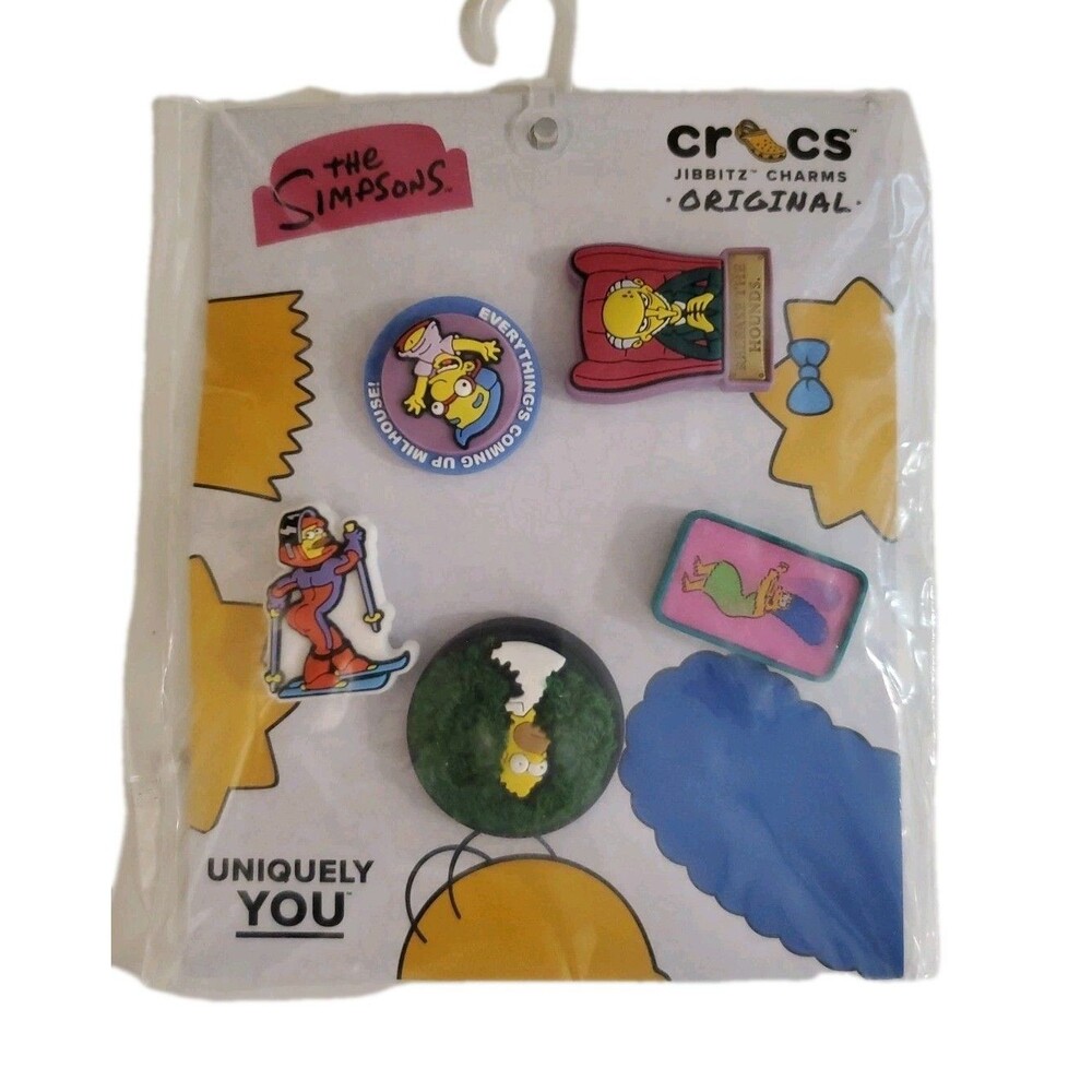 Crocs The Simpsons Jibbitz Meme Portraits 5 Pack Authentic Burns Milhouse Ned